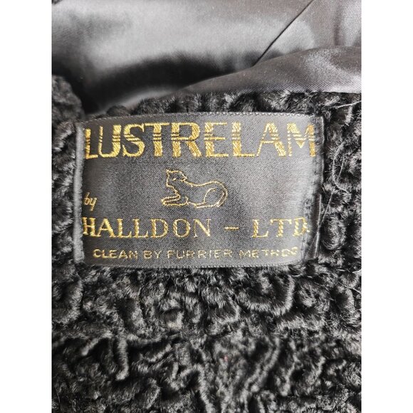 Vintage Black Persian Curly Lamb Fur Coat With Mink Trim Women's Medium Large - Picture 4 of 12